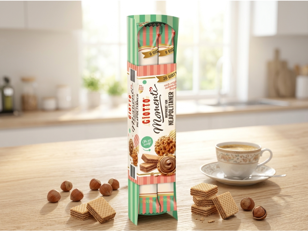 Giotto Momenti neapolské oplatkové kuličky 4x9 ks, 154 g - servírování