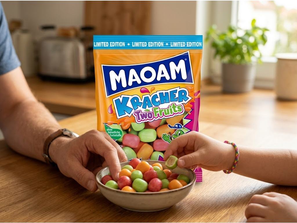 Maoam Kracher Two Fruits - sdílení bonbonů