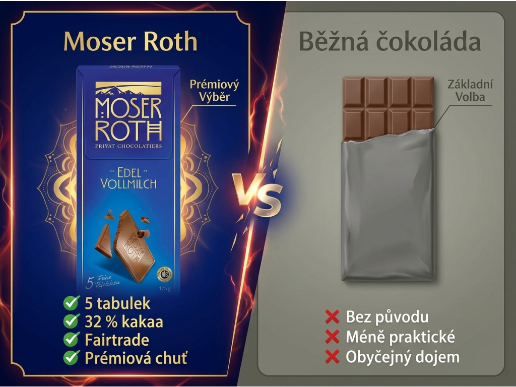 Moser Roth mléčná čokoláda - srovnání