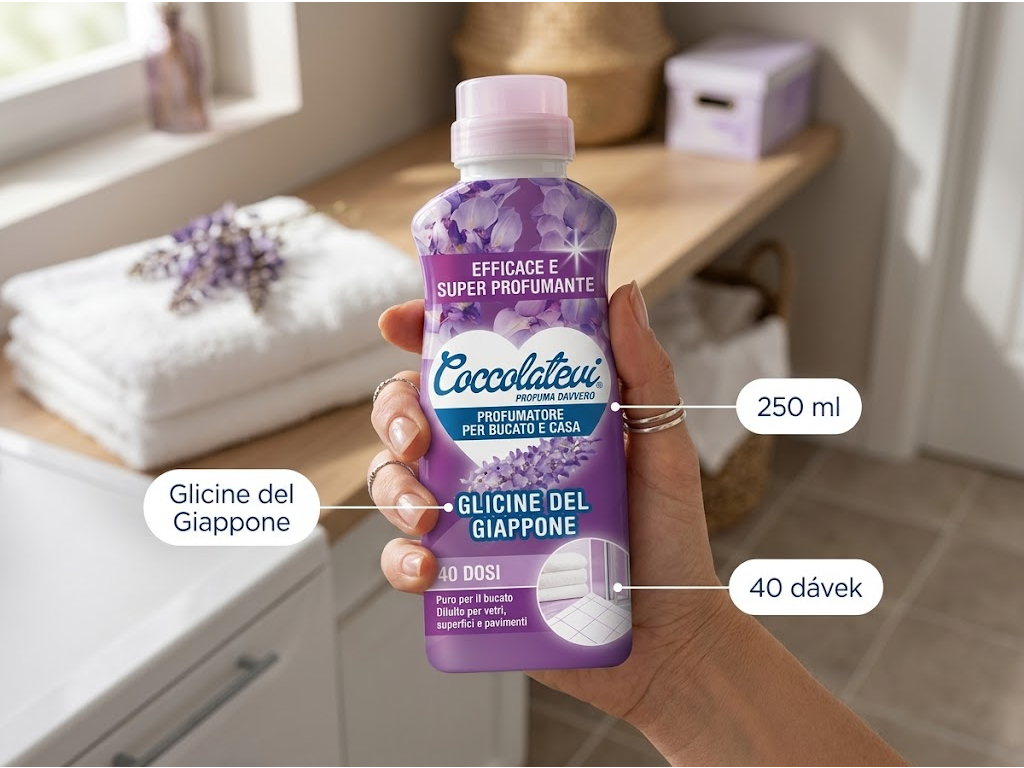 Coccolatevi parfém na prádlo a podlahy Glicine del Giappone 250 ml - balení v ruce
