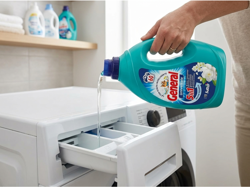 General Universale prací gel 5v1, 60 praní, 2,7 l - použití při praní