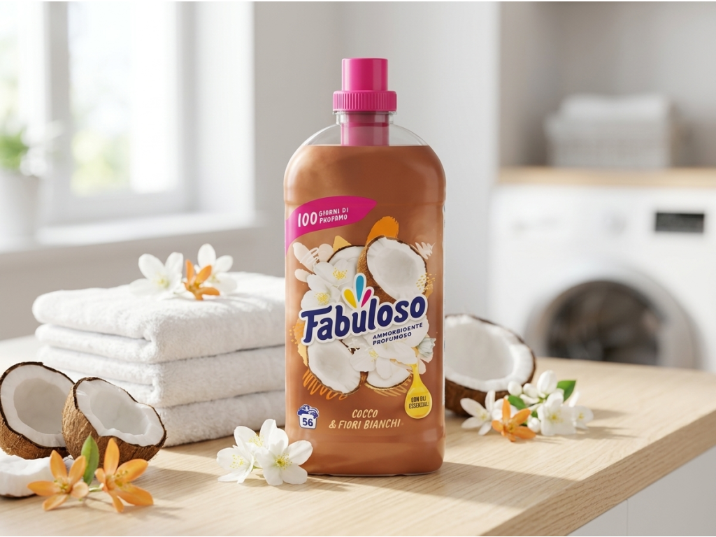 Fabuloso koncentrovaná aviváž kokos a bílé květy 1,25 l, 56 praní - vůně kokosu
