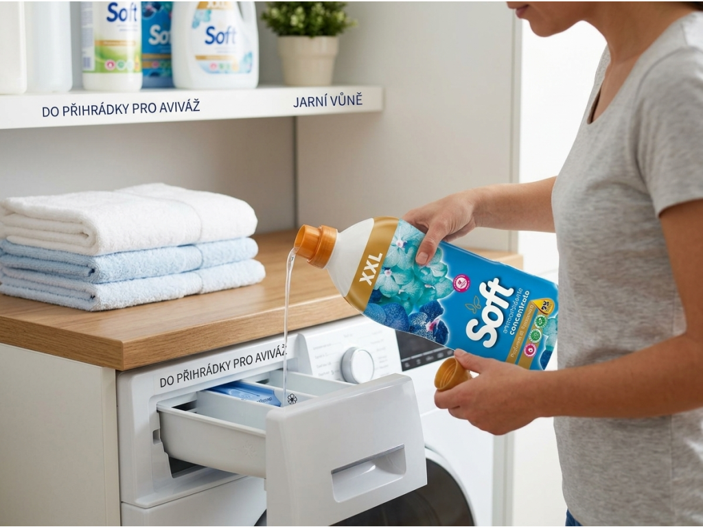 Soft koncentrovaná aviváž s jarní vůní 95 praní 2 l - použití při praní