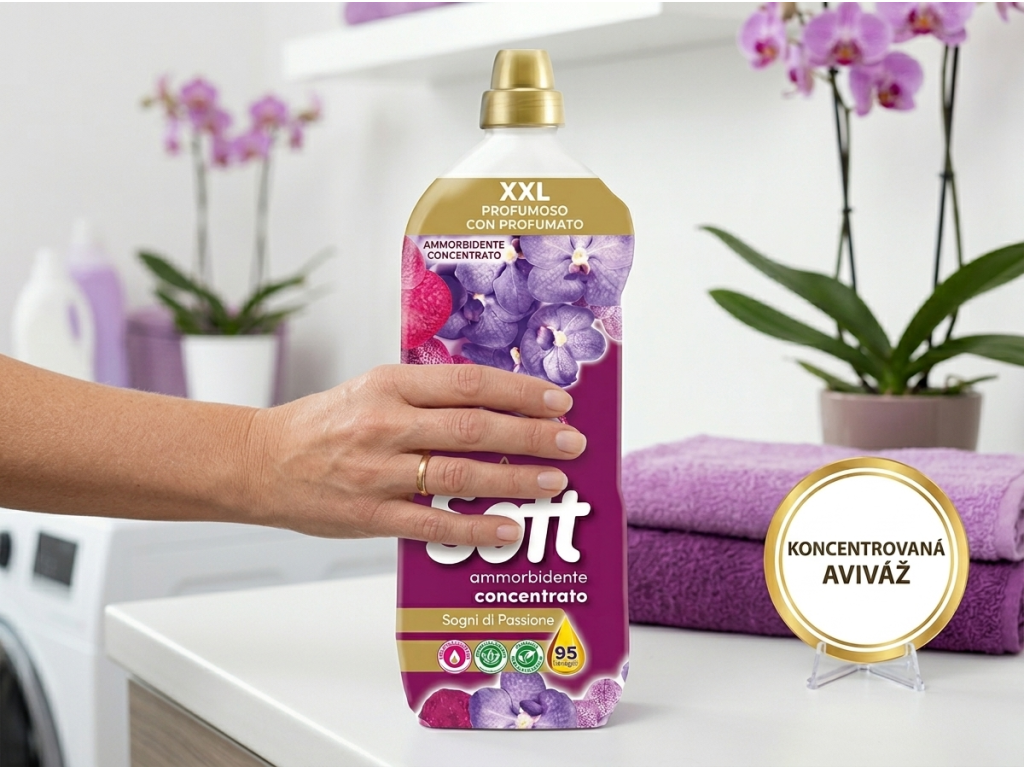 Soft koncentrovaná aviváž Sogni di Passione 2 l, 95 praní - balení v ruce