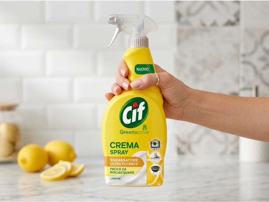 Cif Crema Spray Limone univerzální čisticí sprej 650 ml - praktická lahev
