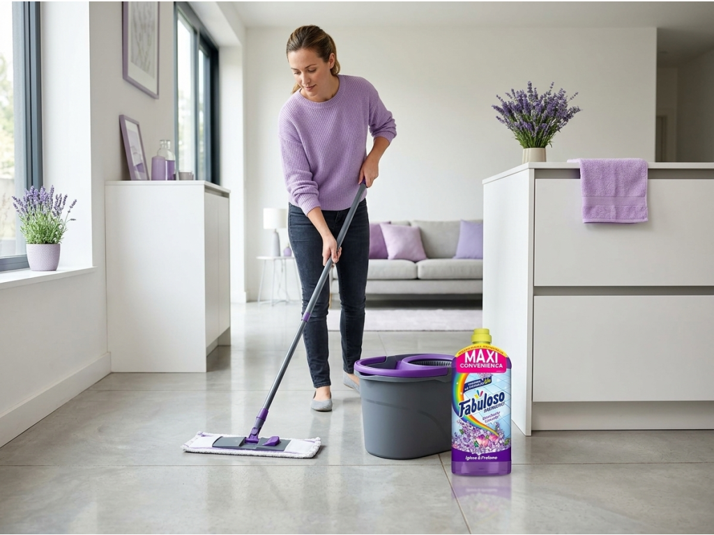 Fabuloso čistič na podlahy s vůní levandule 1,25 l - použití při úklidu