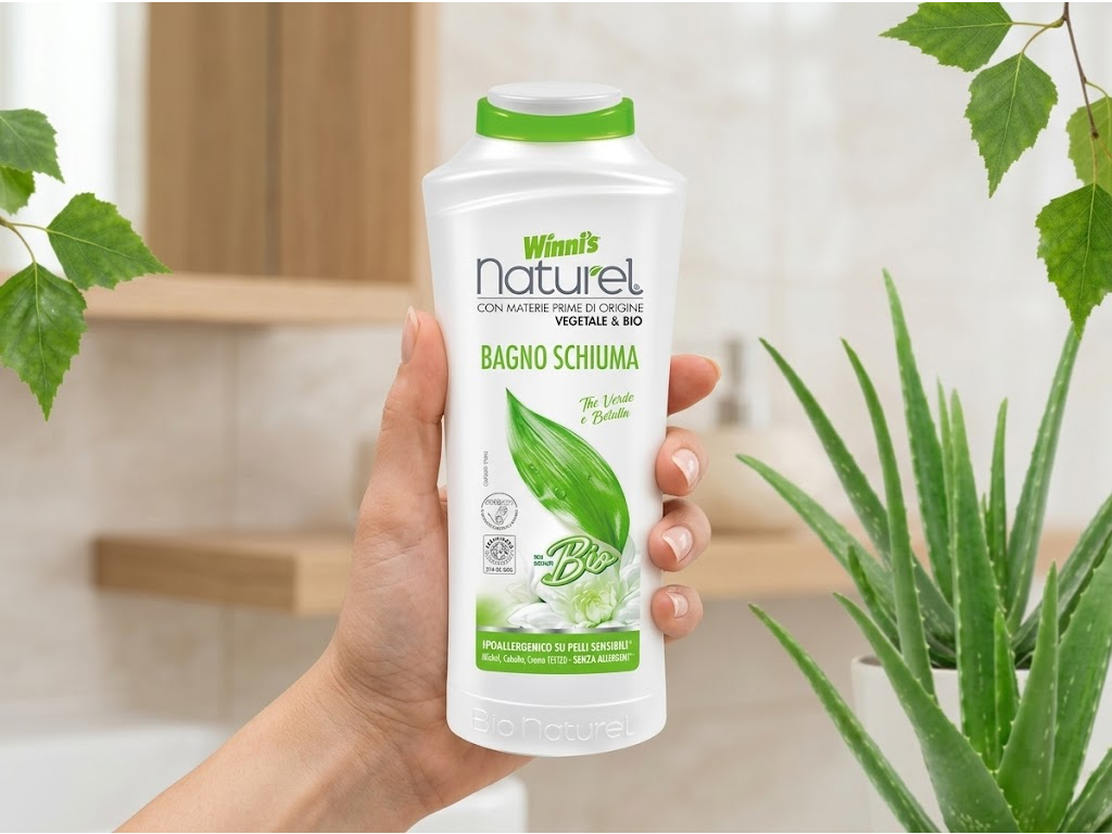 Winni´s Naturel Bio sprchový gel - balení v ruce
