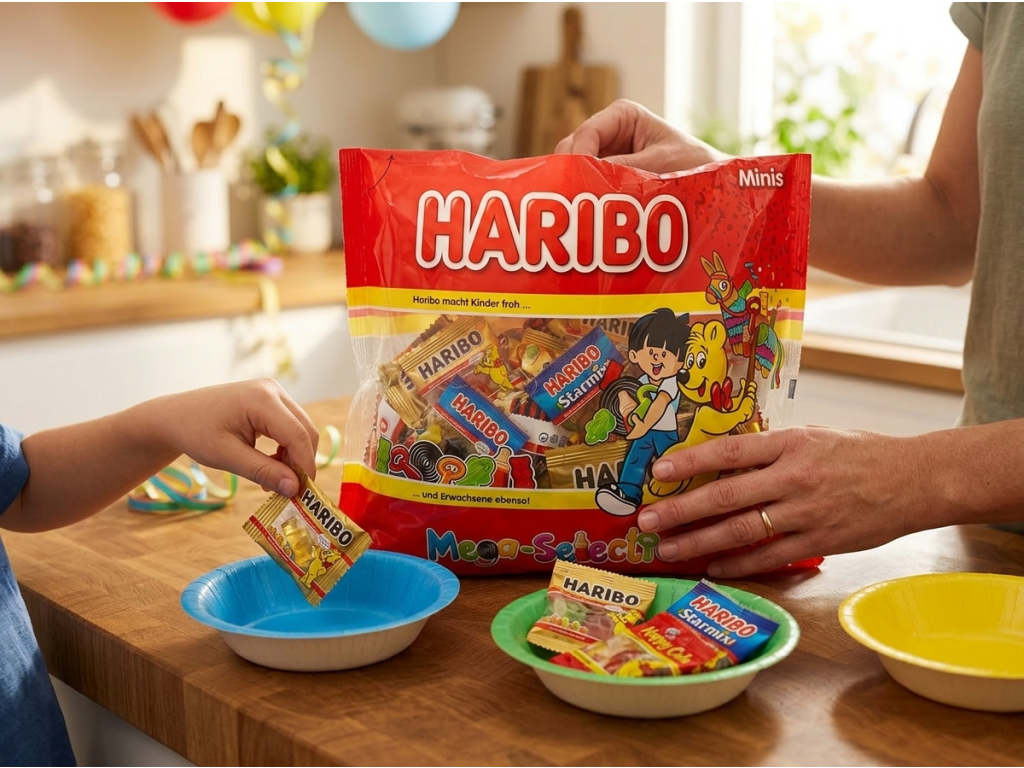 Haribo Mega Selections Minis 30 ks 425 g - použití na oslavě