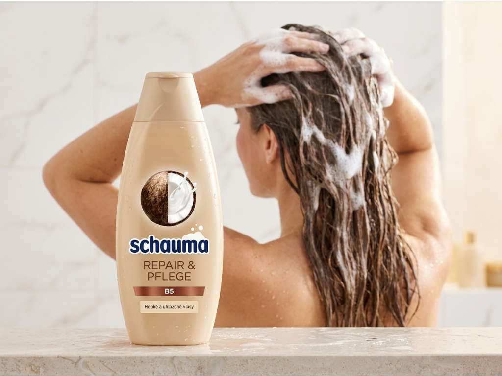Schauma regenerační šampon s kokosovým extraktem a Pro-Vitaminem B5 400 ml - použití šamponu