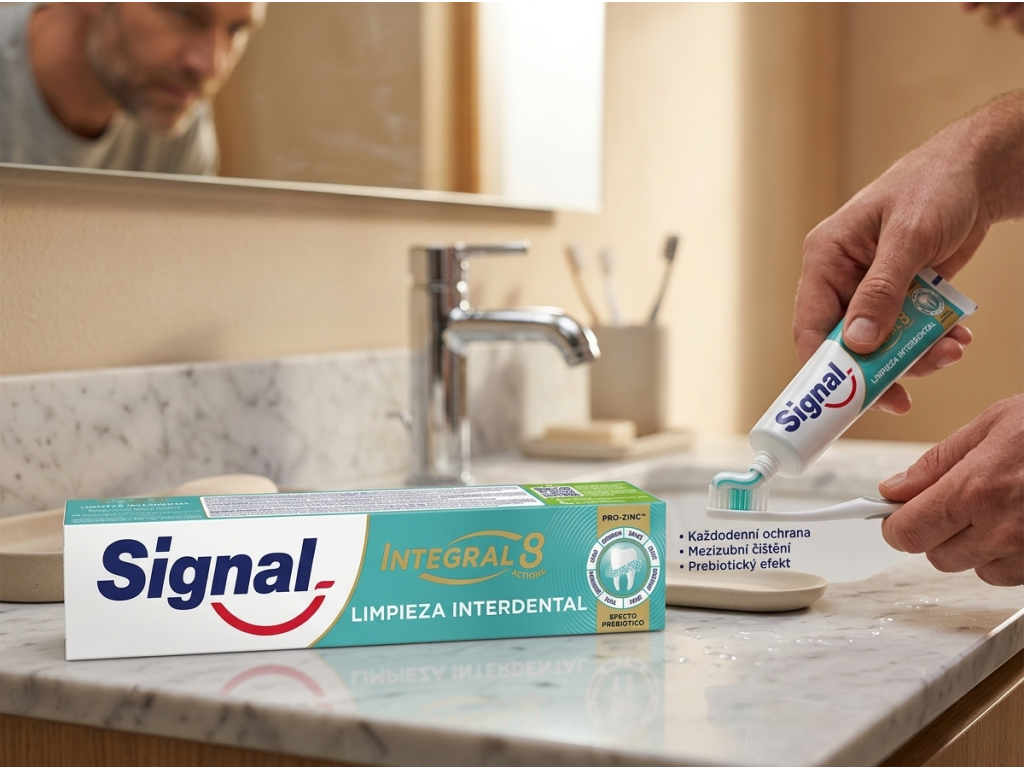 Signal Integral 8 Interdental Pro Zinc zubní pasta 75 ml - použití při čištění zubů