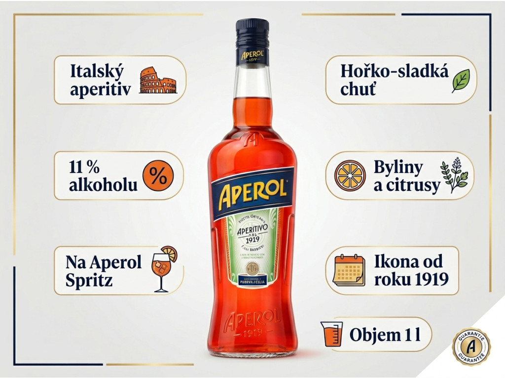 Aperol Aperitivo 11% 1 l - výhody