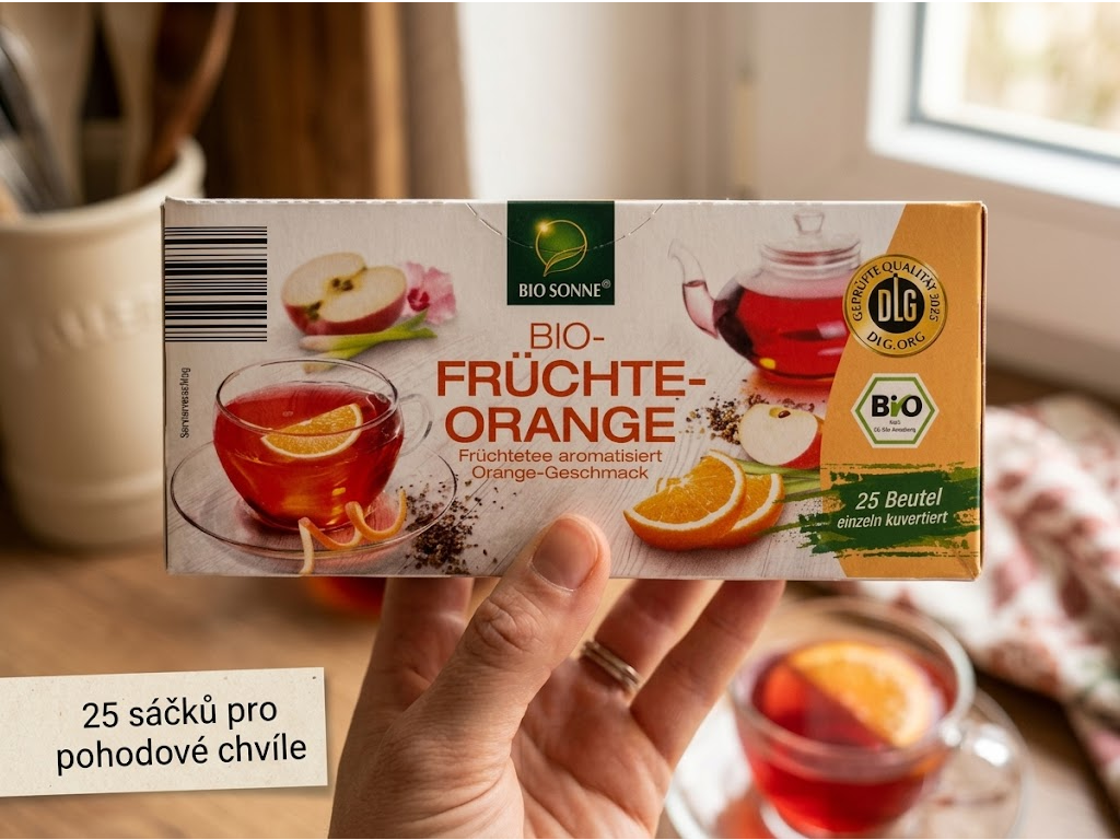Bio Sonne BIO ovocný čaj s pomerančem 25 ks, 56,25 g - balení v ruce