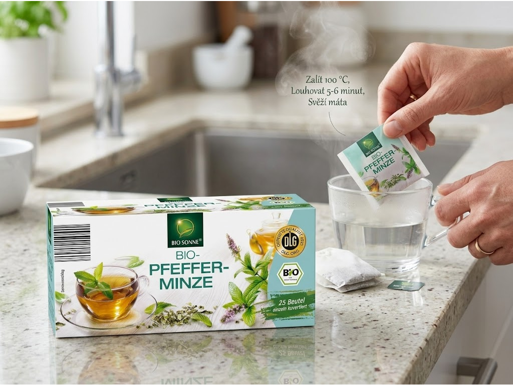 Bio Sonne BIO mátový čaj 25 ks, 56,25 g - příprava čaje
