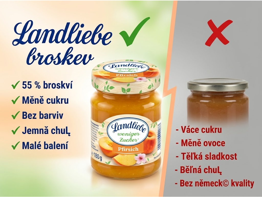 Srovnání Landliebe broskvového džemu