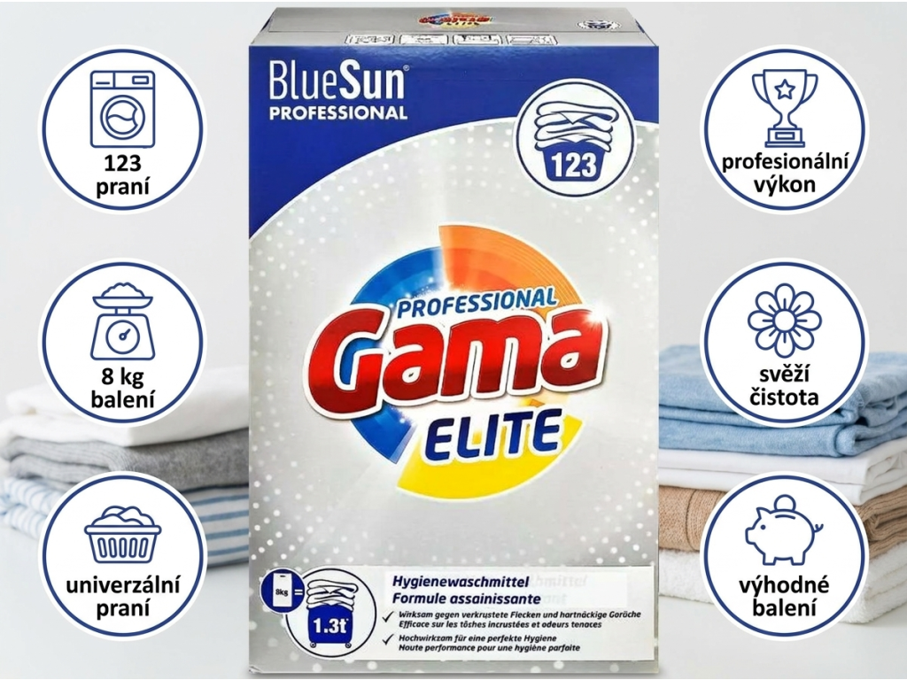 Gama Elite Professional prací prášek - hlavní benefity