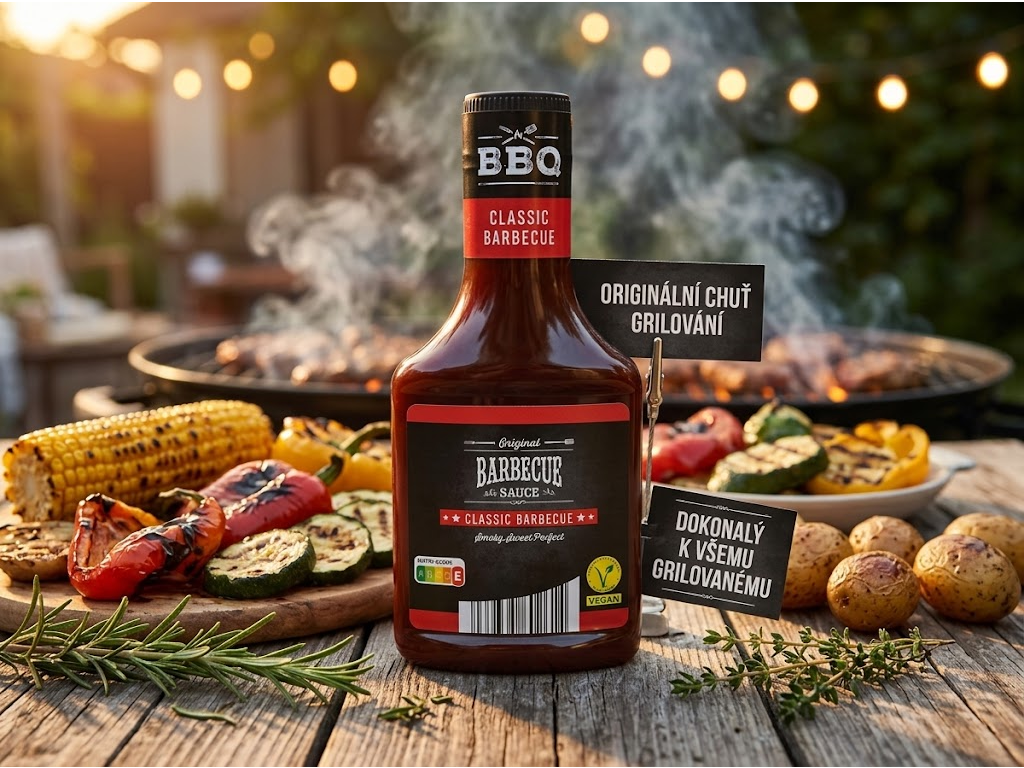 BBQ Originální barbecue omáčka classic 300 ml - servírování u grilu