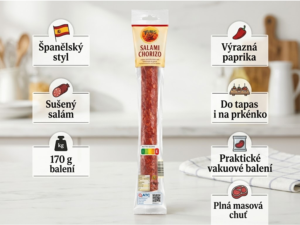 Tesoros del Sur originální španělský salám Chorizo 170 g - hlavní výhody