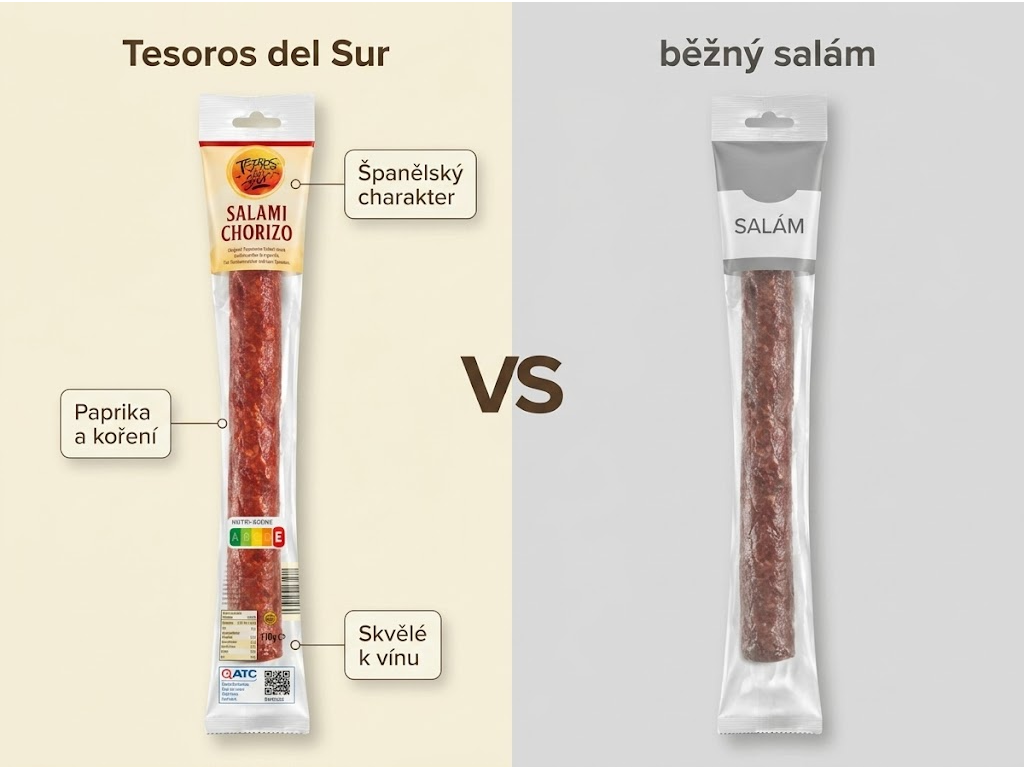 Tesoros del Sur originální španělský salám Chorizo 170 g - srovnání