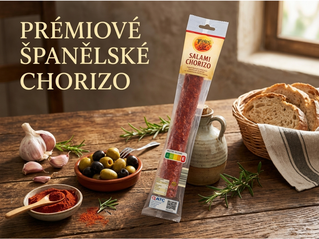 Tesoros del Sur originální španělský salám Chorizo 170 g - středomořská inspirace