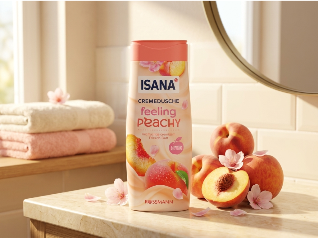 Isana sprchový gel Feeling Peachy s vůní broskve 300 ml - broskvová vůně