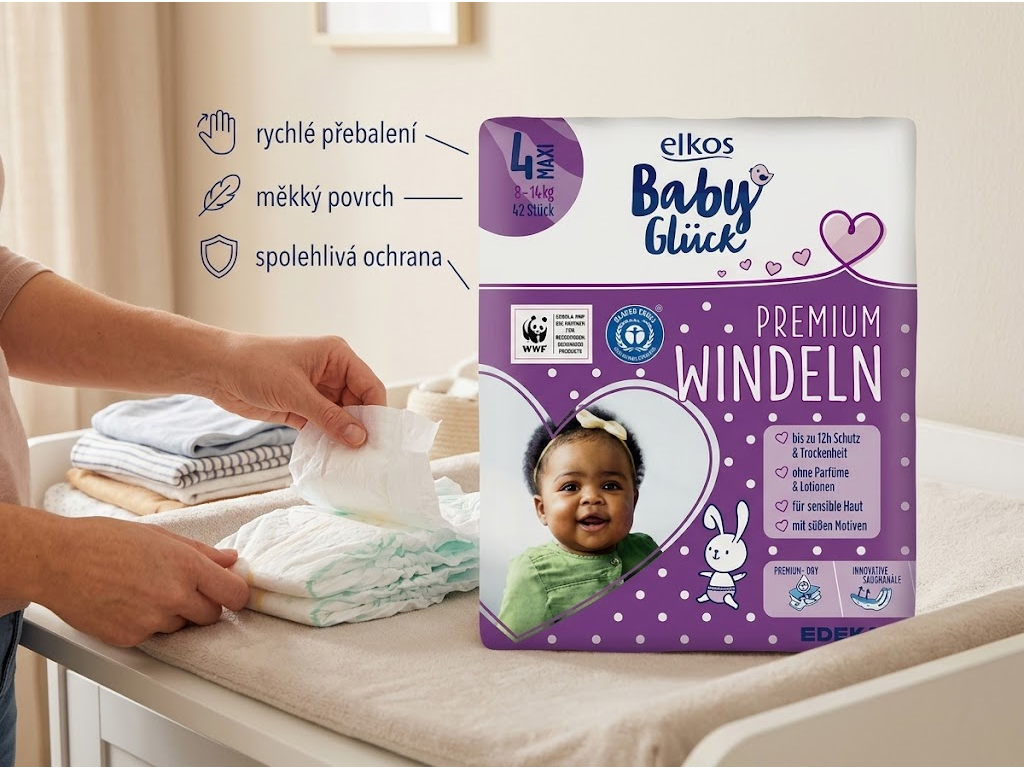 Elkos Baby Glück - použití při přebalování