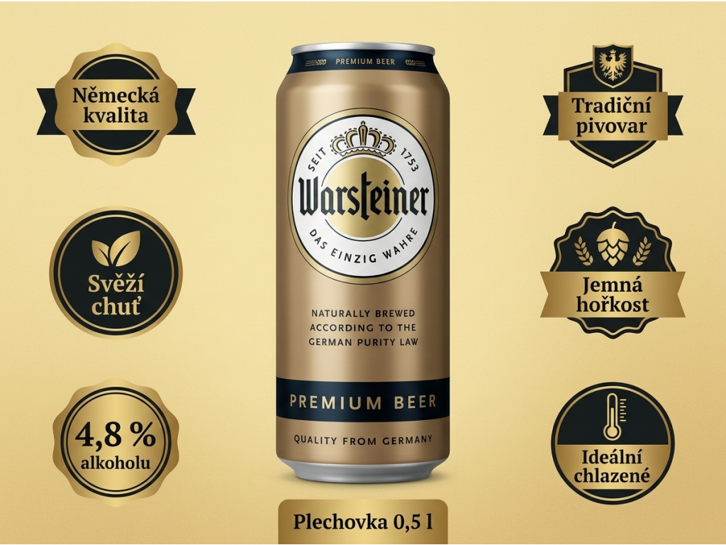 Warsteiner Premium Beer - infografika benefitů