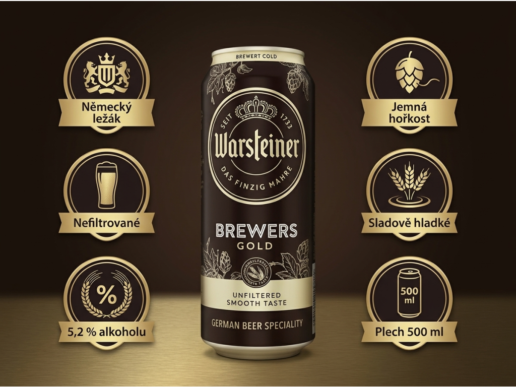 Warsteiner Brewers Gold - infografika benefitů
