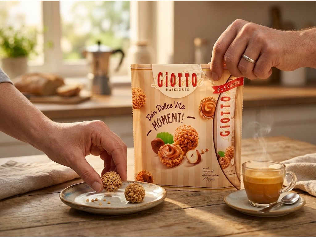 Giotto lískooříškové oplatkové kuličky 4x5 ks, 86 g - servírování