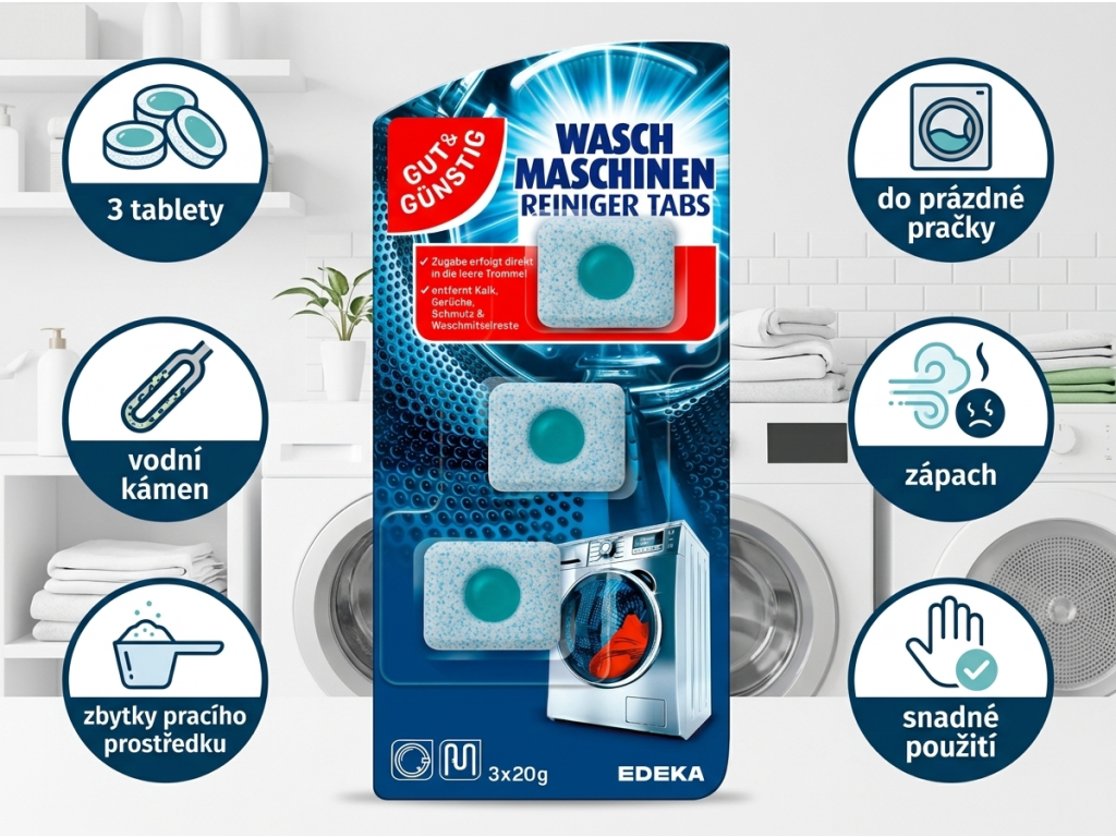 G&G kapsle na čištění pračky - infografika benefitů