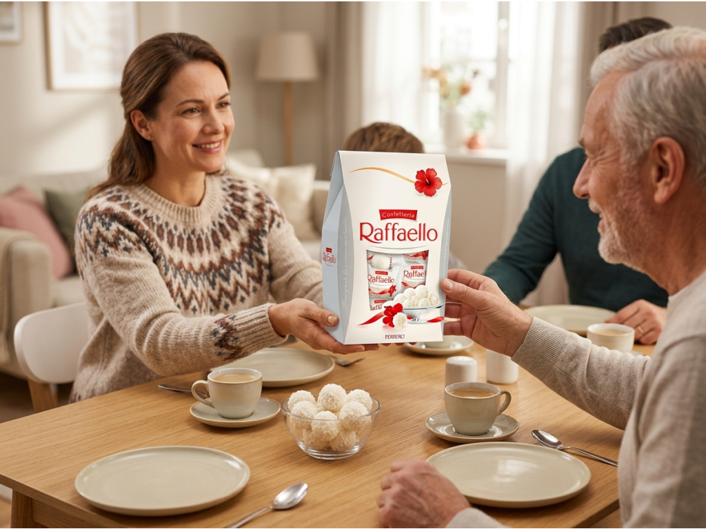 Raffaello 230 g podávané ke kávě