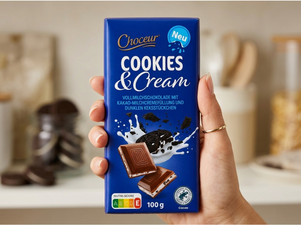 Choceur mléčná čokoláda se sušenkami 100 g - balení do ruky