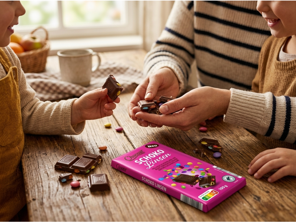 Choceur mléčná čokoláda s lentilkami 100 g - sdílení