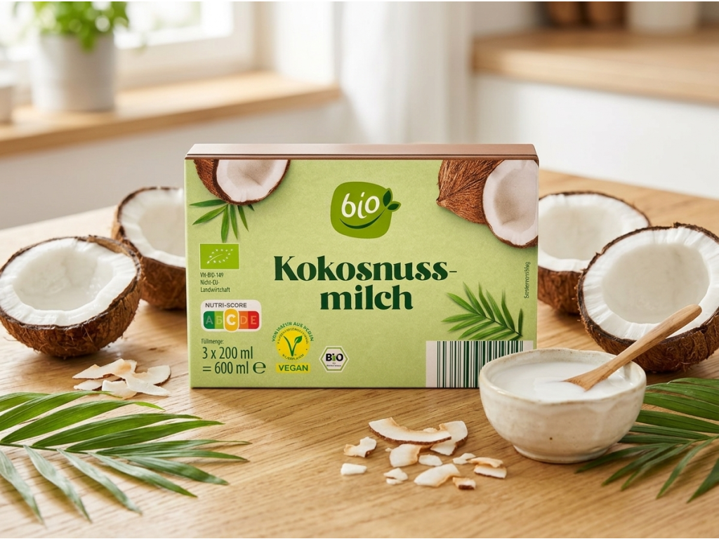 Bio kokosove mleko v prirodnim kuchynskem prostredi