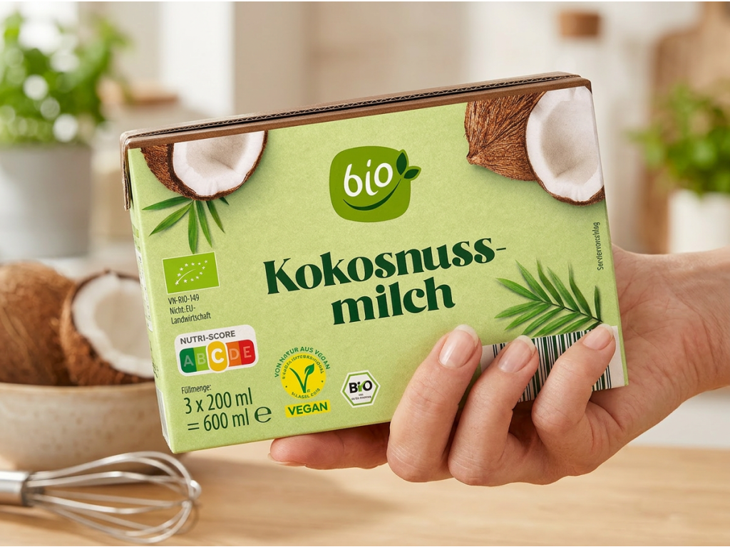 Bio kokosove mleko drzene v ruce