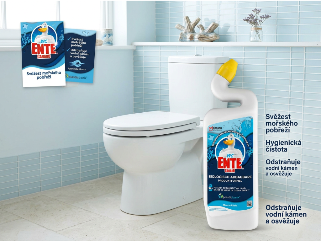 WC Ente čistič WC s vůní mořského pobřeží 750 ml - čistá koupelna a svěží vůně