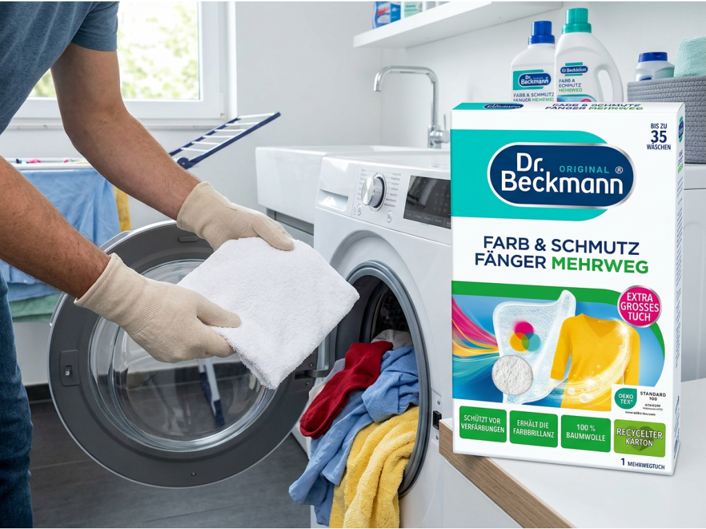 Dr. Beckmann zachytávač barev při použití