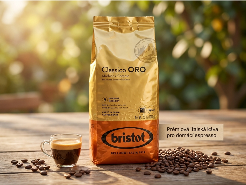 Bristot Classico Oro zrnková káva 1 kg - srovnání