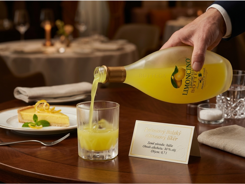 Bottega Limoncino citronový likér 30%, 0,7 l - servírování