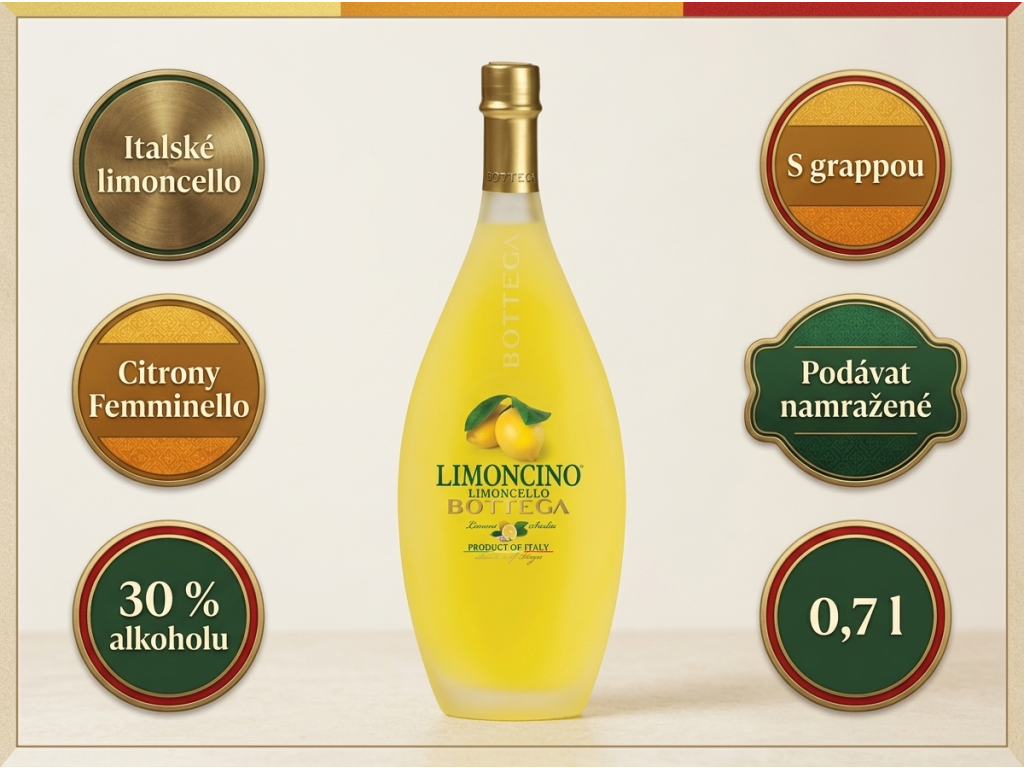 Bottega Limoncino citronový likér 30%, 0,7 l - benefity