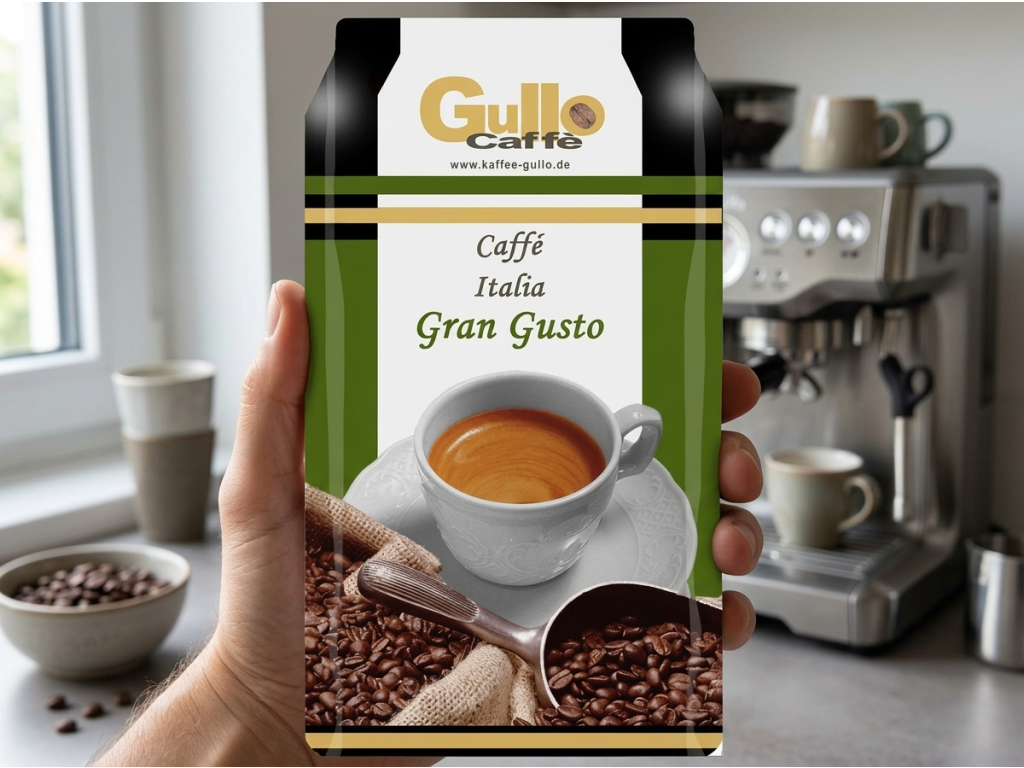 Gullo Caffe Italia Gran Gusto, zrnková káva 1 kg baleni v ruce
