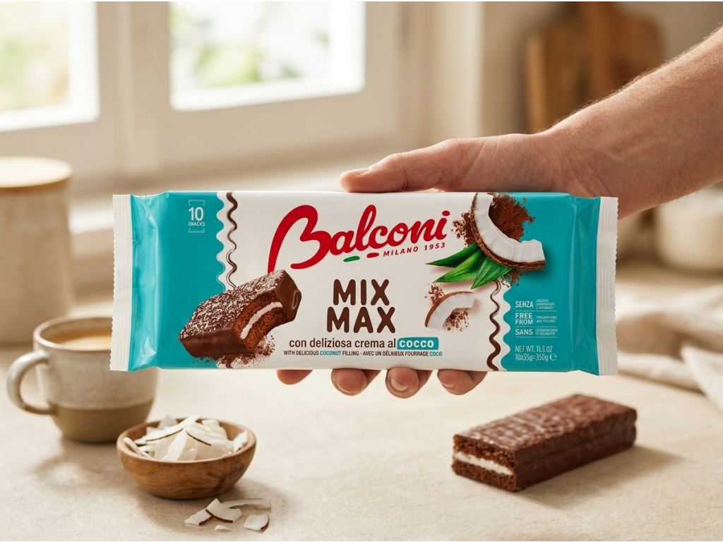 Balconi Mix Max kokosové řezy v ruce