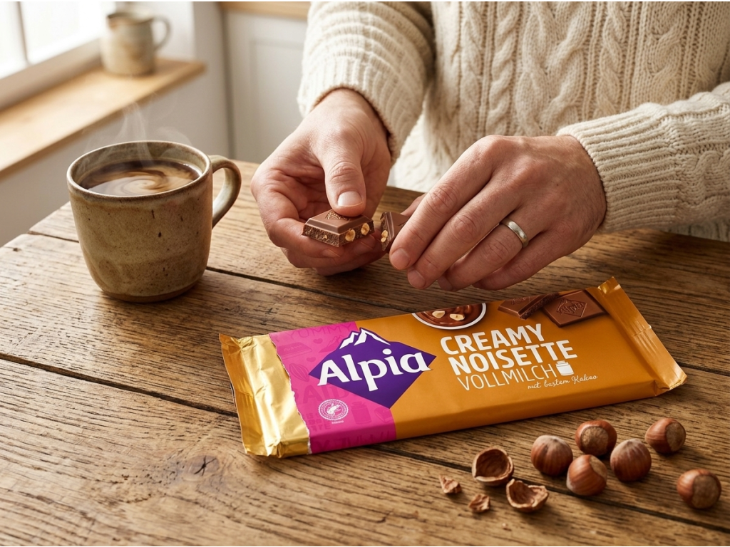 Alpia mléčná čokoláda s krémovou lískooříškovou náplní - použití