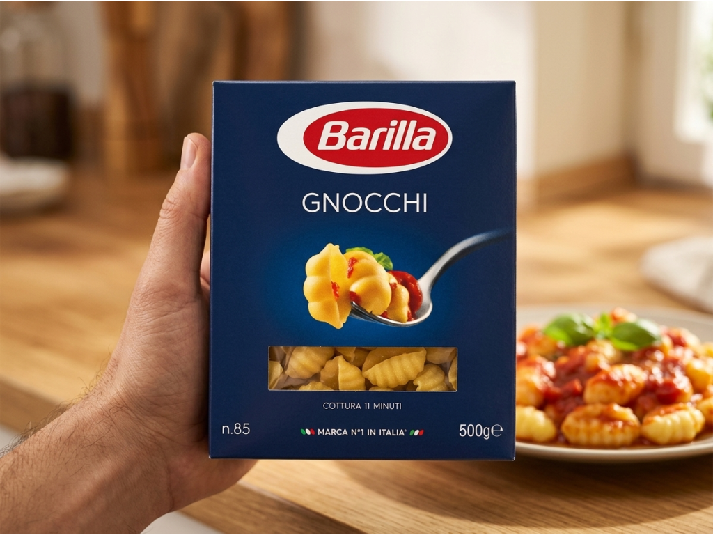 Barilla Gnocchi těstoviny 500 g v ruce