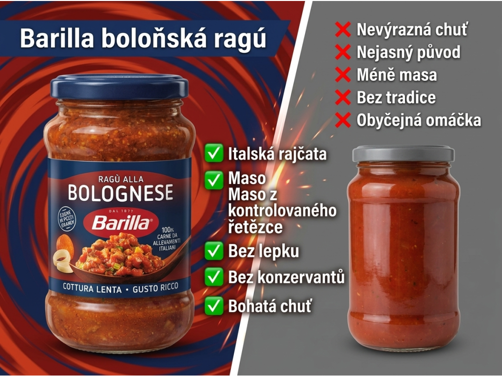 Barilla boloňské ragú 300 g srovnání výhod