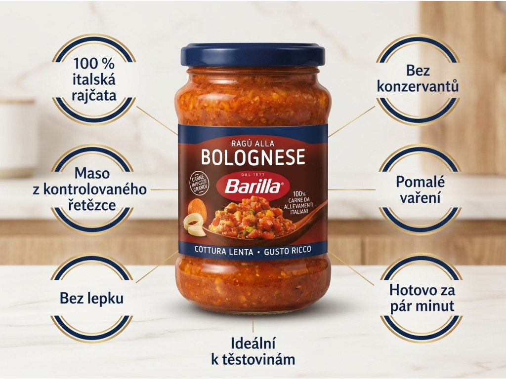 Barilla boloňské ragú 300 g - hlavní benefity