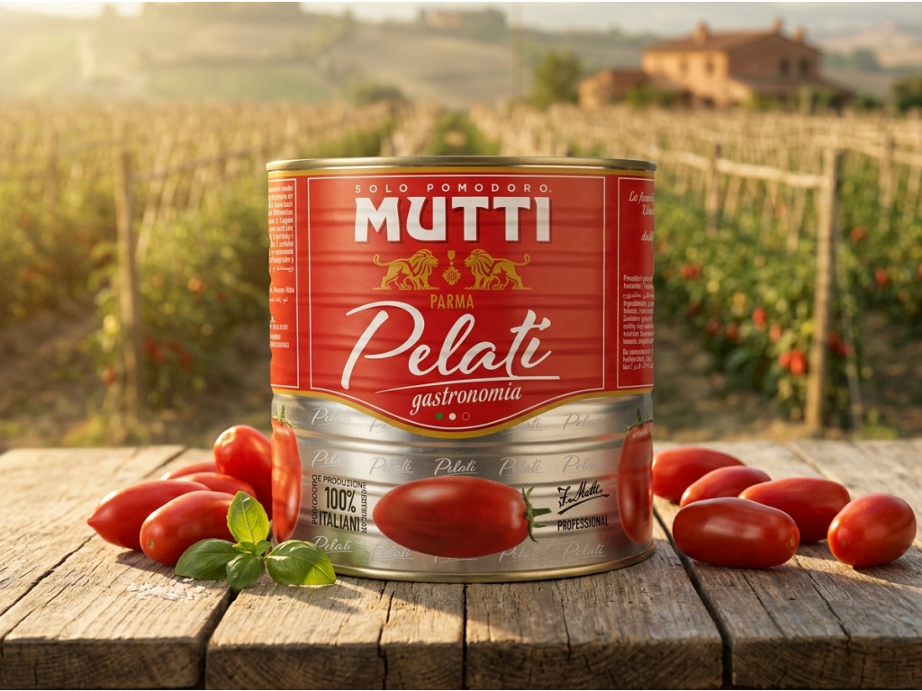 Mutti XL Pelati loupaná rajčata ve šťávě - italská kuchyně