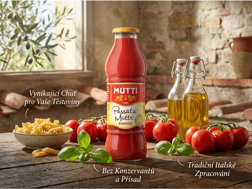 Mutti Passata rajčatové pyré 700 g - italská kuchyně