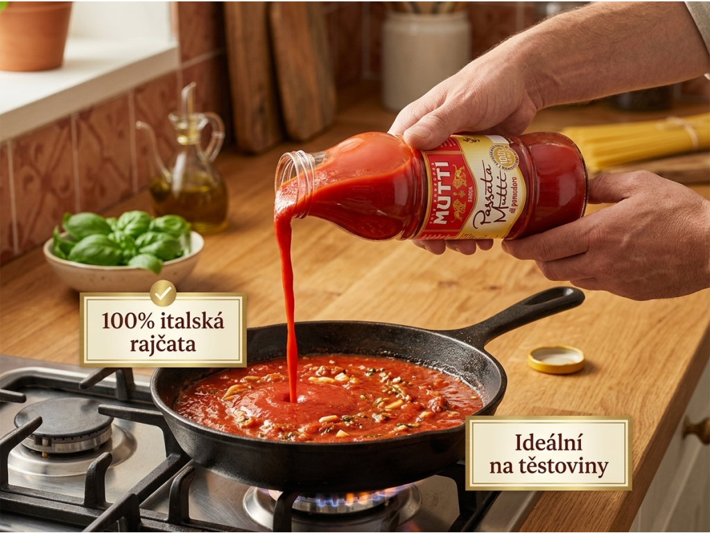 Mutti Passata rajčatové pyré 700 g - použití při vaření