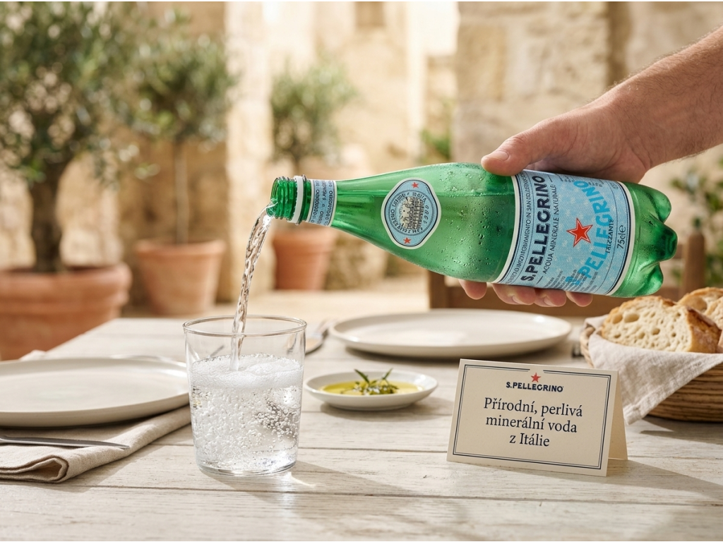 Sanpellegrino perlivá minerální voda 0,75 l - nalévání