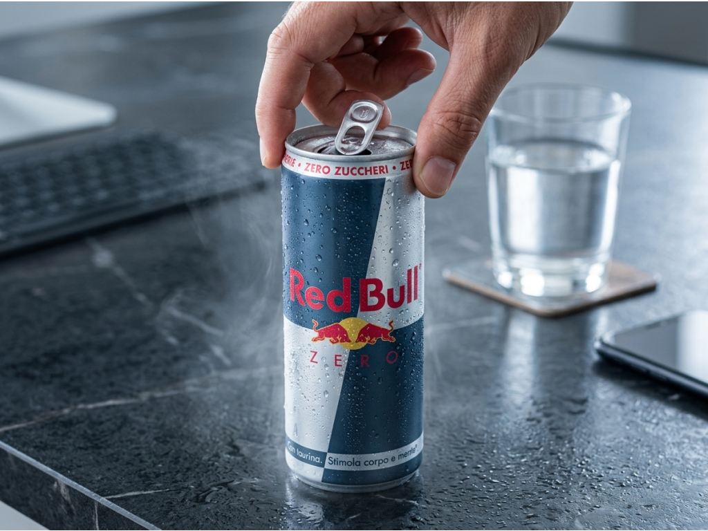 Red Bull Zero 250 ml - otevření plechovky